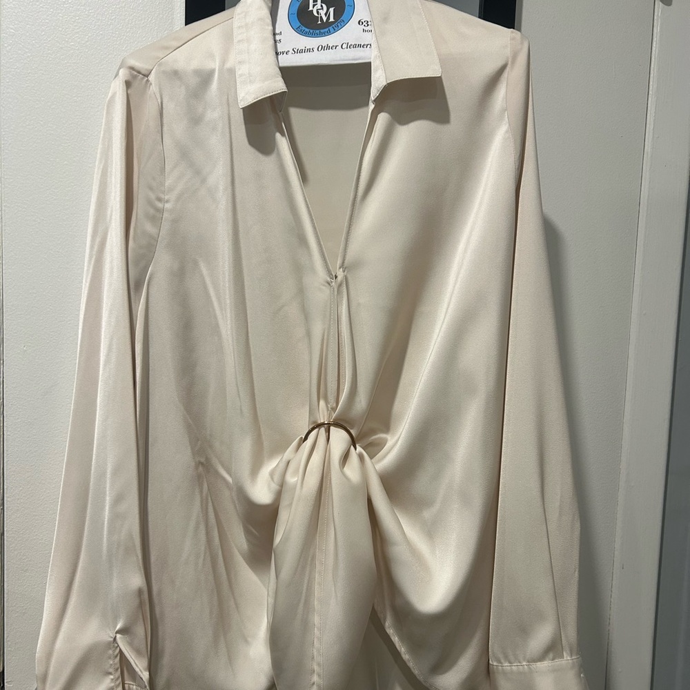 silky beige shirt